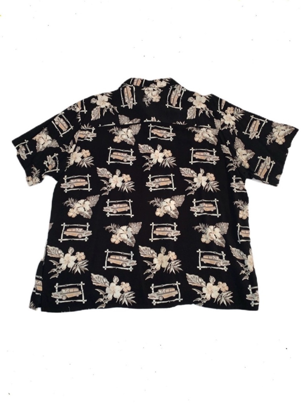 Hawaiian Tropical Short Sleeve Shirts XL Blue Black Knights Bridge Sun & Stone - Picture 8 of 9